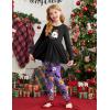 Arshiner Girls 2 Piece Clothing Set Floral Ruffle Hem Bell Sleeve Top and Leggings Fall Winter Outfits for 2-10 Years(Halloween Purple)