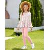 Arshiner Girls 2 Piece Clothing Set Floral Ruffle Hem Bell Sleeve Top and Leggings Fall Winter Outfits for 2-10 Years(Pink Floral)