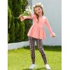 Arshiner Girls 2 Piece Clothing Set Floral Ruffle Hem Bell Sleeve Top and Leggings Fall Winter Outfits for 2-10 Years(Pink Leopard)