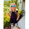 Arshiner Girls 2 Piece Outfit Ruffle Sleeve Peplum Top And Biker Shorts Lightweight Breathable Summer Clothing Set(Hawaiian Flower)