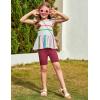 Arshiner Girls 2 Piece Outfit Ruffle Sleeve Peplum Top And Biker Shorts Lightweight Breathable Summer Clothing Set(Multicolor)