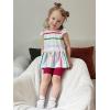 Arshiner Girls 2 Piece Outfit Ruffle Sleeve Peplum Top And Biker Shorts Lightweight Breathable Summer Clothing Set(Multicolor)