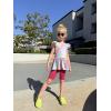 Arshiner Girls 2 Piece Outfit Ruffle Sleeve Peplum Top And Biker Shorts Lightweight Breathable Summer Clothing Set(Rainbow Tie Dye)