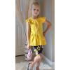 Arshiner Girls 2 Piece Outfit Ruffle Sleeve Peplum Top And Biker Shorts Lightweight Breathable Summer Clothing Set(Sunflower)