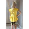 Arshiner Girls 2 Piece Outfit Ruffle Sleeve Peplum Top And Biker Shorts Lightweight Breathable Summer Clothing Set(Sunflower)