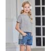 Arshiner Girls 2 Piece Outfit Summer Short Sleeve Loose Fit T-Shirt and Shorts Set Casual Activewear High-Low Hem Sweatshirt(Grey)