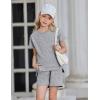Arshiner Girls 2 Piece Outfit Summer Short Sleeve Loose Fit T-Shirt and Shorts Set Casual Activewear High-Low Hem Sweatshirt(Grey)