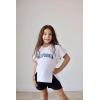 Arshiner Girls 2 Piece Outfit Summer Short Sleeve Loose Fit T-Shirt and Shorts Set Casual Activewear High-Low Hem Sweatshirt(Letter Ca)