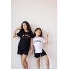 Arshiner Girls 2 Piece Outfit Summer Short Sleeve Loose Fit T-Shirt and Shorts Set Casual Activewear High-Low Hem Sweatshirt(Letter Ca)
