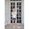 Arshiner Girls 2 Piece Outfit Summer Short Sleeve Loose Fit T-Shirt and Shorts Set Casual Activewear High-Low Hem Sweatshirt(Letter Ca)