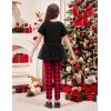 Arshiner Girls 2 Piece Outfits Casual Clothing Sets Short Sleeve Mesh Hem Roundneck Tops and Leggings Pants 2-10 Years(Black&red Checkboard)
