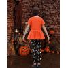 Arshiner Girls 2 Piece Outfits Casual Clothing Sets Short Sleeve Mesh Hem Roundneck Tops and Leggings Pants 2-10 Years(Orange&halloween)