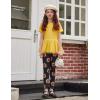 Arshiner Girls 2 Piece Outfits Casual Clothing Sets Short Sleeve Mesh Hem Roundneck Tops and Leggings Pants 2-10 Years(Yellow&sunflower)