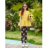 Arshiner Girls 2 Piece Outfits Casual Clothing Sets Short Sleeve Mesh Hem Roundneck Tops and Leggings Pants 2-10 Years(Yellow&sunflower)
