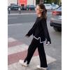 Arshiner Girl’s 2 Piece Outfits Long Sleeve Knit Pullover Sweater Tops Wide Leg Pants Casual Fall Sets Tracksuits(Black)
