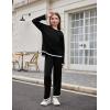 Arshiner Girl’s 2 Piece Outfits Long Sleeve Knit Pullover Sweater Tops Wide Leg Pants Casual Fall Sets Tracksuits(Black)