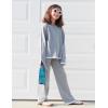 Arshiner Girl’s 2 Piece Outfits Long Sleeve Knit Pullover Sweater Tops Wide Leg Pants Casual Fall Sets Tracksuits(Light Gray)