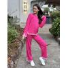 Arshiner Girl’s 2 Piece Outfits Long Sleeve Knit Pullover Sweater Tops Wide Leg Pants Casual Fall Sets Tracksuits(Rose Red)