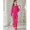 Arshiner Girl’s 2 Piece Outfits Long Sleeve Knit Pullover Sweater Tops Wide Leg Pants Casual Fall Sets Tracksuits(Rose Red)