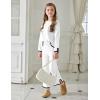 Arshiner Girl’s 2 Piece Outfits Long Sleeve Knit Pullover Sweater Tops Wide Leg Pants Casual Fall Sets Tracksuits(White)