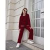 Arshiner Girl’s 2 Piece Outfits Long Sleeve Knit Pullover Sweater Tops Wide Leg Pants Casual Fall Sets Tracksuits(Wine Red)