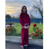 Arshiner Girl’s 2 Piece Outfits Long Sleeve Knit Pullover Sweater Tops Wide Leg Pants Casual Fall Sets Tracksuits(Wine Red)