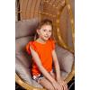 Arshiner Girls 2 Piece Outfits Summer Clothes Ruffle Short Sleeve Shirts Top and High Waist Paper Bag Shorts Set with Pockets(Orange-print)