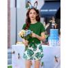 Arshiner Girls 2 Piece Outfits Summer Clothes Short Sleeve Tops and Paperbag Waist Shorts Set Cute Outfits 5-14(Green Leaf Print)