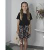 Arshiner Girls 2 Piece Outfits Summer Clothes Short Sleeve Tops and Paperbag Waist Shorts Set Cute Outfits 5-14(Leopard Print)