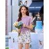 Arshiner Girls 2 Piece Outfits Summer Clothes Short Sleeve Tops and Paperbag Waist Shorts Set Cute Outfits 5-14(Purple Butterfly Print)