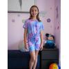 Arshiner Girls 2 Piece Outfits Summer Clothes Short Sleeve Tops and Paperbag Waist Shorts Set Cute Outfits 5-14(Purple&blue)