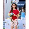 Arshiner Girls 2 Piece Outfits Summer Clothes Short Sleeve Tops and Paperbag Waist Shorts Set Cute Outfits 5-14(Red &Heart Print)