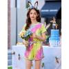 Arshiner Girls 2 Piece Outfits Summer Clothes Short Sleeve Tops and Paperbag Waist Shorts Set Cute Outfits 5-14(Rose&yellow&blue)