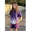 Arshiner Girls 2 Piece Outfits Summer Clothes Short Sleeve Tops and Short with Pockets Kids Fashion Clothing Sets(Purple)