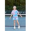 Arshiner Girls 2 Piece Outfits Summer Clothes Short Sleeve Tops and Short with Pockets Kids Fashion Clothing Sets(Tie Dye_blue Pink Purple)