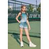 Arshiner Girls 2 Piece Outfits Summer Clothes Twist Front Tank Top and Active Short with Pockets Kids Clothing Sets(Tie Dye_green)