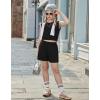 Arshiner Girls 2 Piece Outfits Summer Tank Top and Shorts Set with Pockets Kids Sleeveless Clothes 6-14Y(Black)