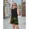 Arshiner Girls 2 Piece Outfits Summer Tank Top and Shorts Set with Pockets Kids Sleeveless Clothes 6-14Y(Black&camouflage)