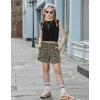 Arshiner Girls 2 Piece Outfits Summer Tank Top and Shorts Set with Pockets Kids Sleeveless Clothes 6-14Y(Black&leopard)