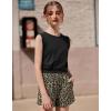 Arshiner Girls 2 Piece Outfits Summer Tank Top and Shorts Set with Pockets Kids Sleeveless Clothes 6-14Y(Black&leopard)
