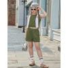 Arshiner Girls 2 Piece Outfits Summer Tank Top and Shorts Set with Pockets Kids Sleeveless Clothes 6-14Y(Dark Army Green)