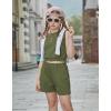 Arshiner Girls 2 Piece Outfits Summer Tank Top and Shorts Set with Pockets Kids Sleeveless Clothes 6-14Y(Dark Army Green)