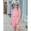 Arshiner Girls 2 Piece Outfits Summer Tank Top and Shorts Set with Pockets Kids Sleeveless Clothes 6-14Y(Dark Pink)