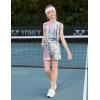 Arshiner Girls 2 Piece Outfits Summer Tank Top and Shorts Set with Pockets Kids Sleeveless Clothes 6-14Y(Grey&pink)