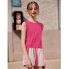 Arshiner Girls 2 Piece Outfits Summer Tank Top and Shorts Set with Pockets Kids Sleeveless Clothes 6-14Y(Pink&strips)