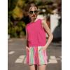 Arshiner Girls 2 Piece Outfits Summer Tank Top and Shorts Set with Pockets Kids Sleeveless Clothes 6-14Y(Pink&strips)