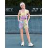 Arshiner Girls 2 Piece Outfits Summer Tank Top and Shorts Set with Pockets Kids Sleeveless Clothes 6-14Y(Yellow&pink&purple)