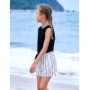Arshiner Girl’s 2 Piece Outfits Summer Tie Knot Tank Top and Paperbag Waist Pocketed Short Sets(Black and White Striped)