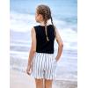 Arshiner Girl’s 2 Piece Outfits Summer Tie Knot Tank Top and Paperbag Waist Pocketed Short Sets(Black and White Striped)