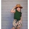 Arshiner Girl’s 2 Piece Outfits Summer Tie Knot Tank Top and Paperbag Waist Pocketed Short Sets(Green Leaves)